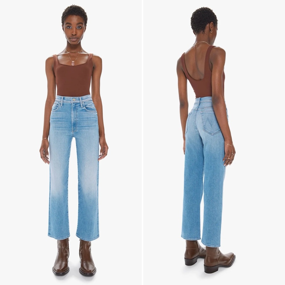 MOTHER Sky Blue Straight Leg Jeans